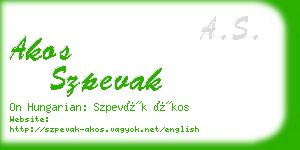 akos szpevak business card